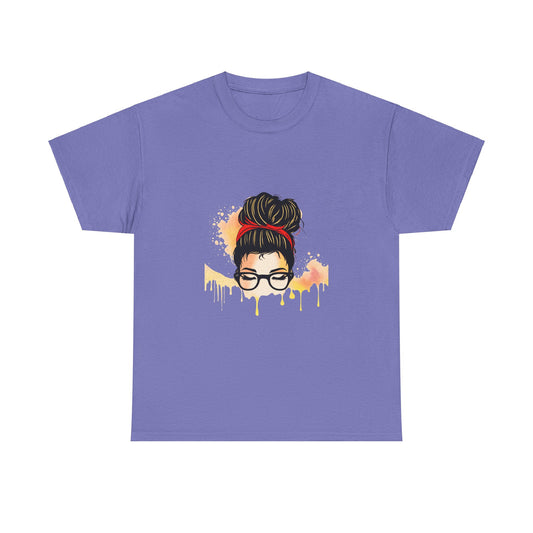 Girl With Glasses-Unisex Heavy Cotton Tee