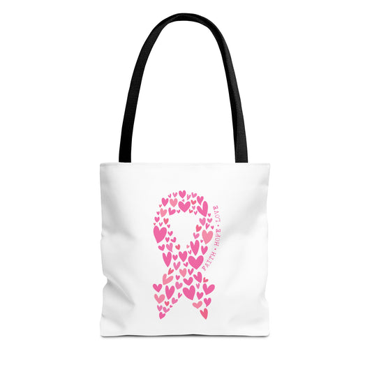 Faith*Hope*Love- Pink Ribbon-Tote Bag (AOP)