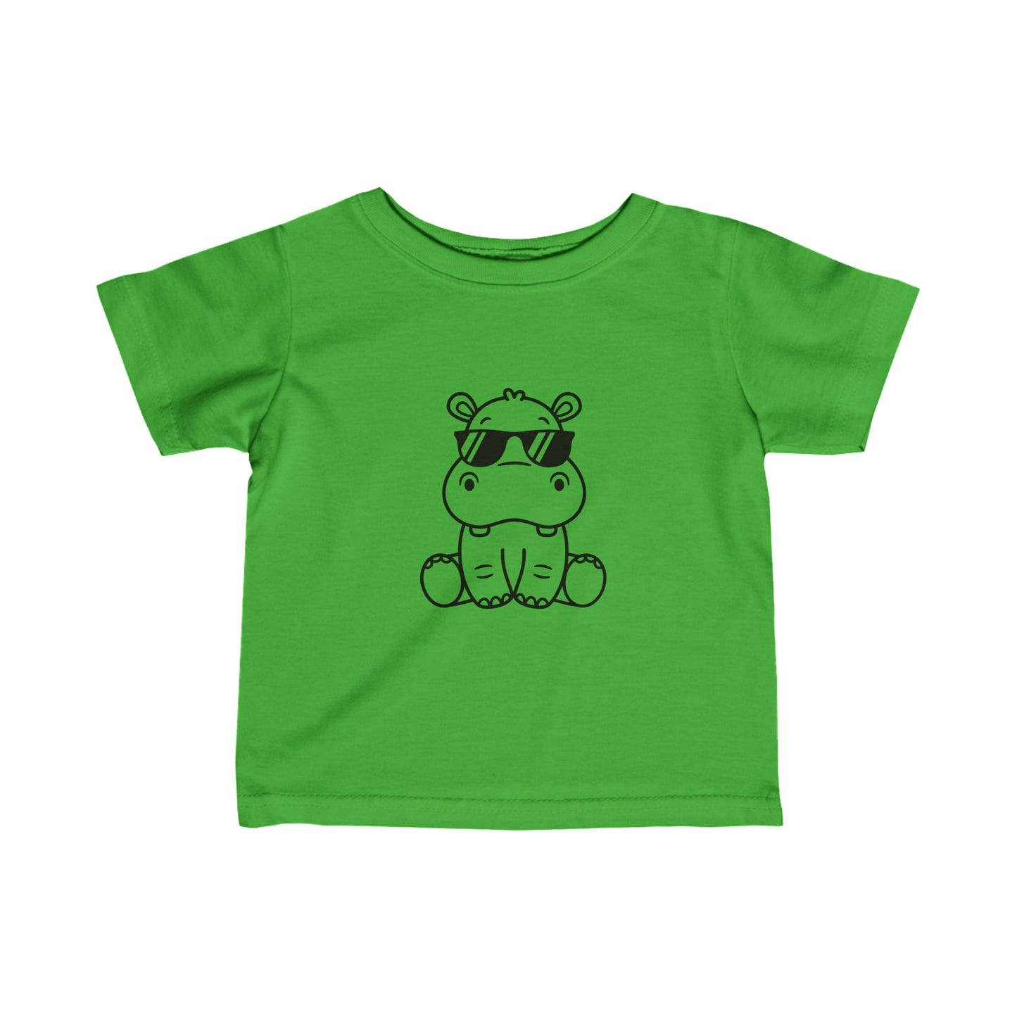 Hippo With Glasses- Infant Fine Jersey Tee (6M-24M)