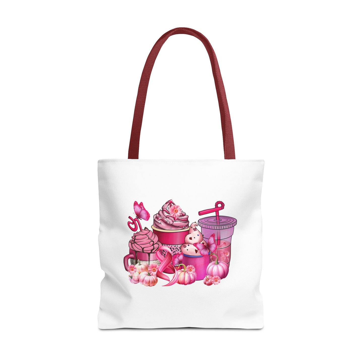 Breast Cancer Coffee Cup Tote Bag (AOP)