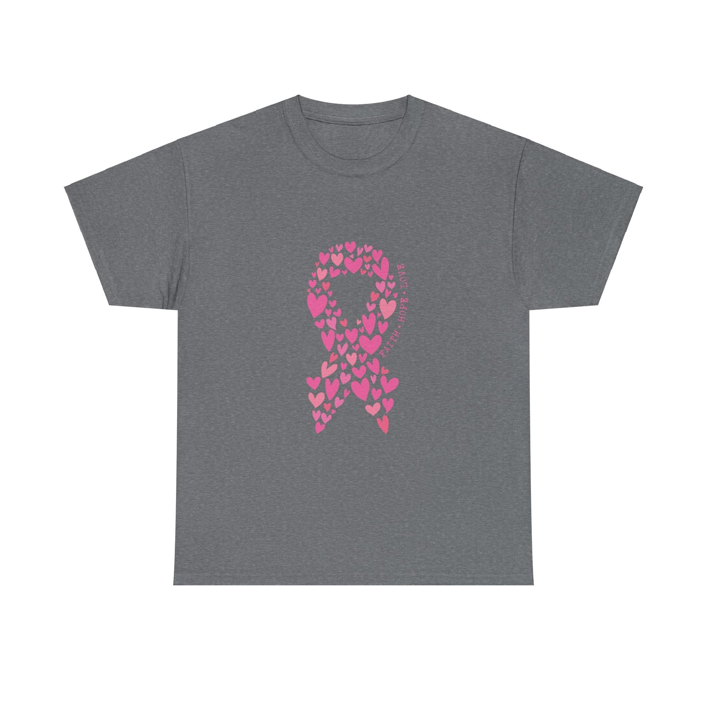 Faith*Hope*Love-Pink Ribbon Unisex Heavy Cotton Tee