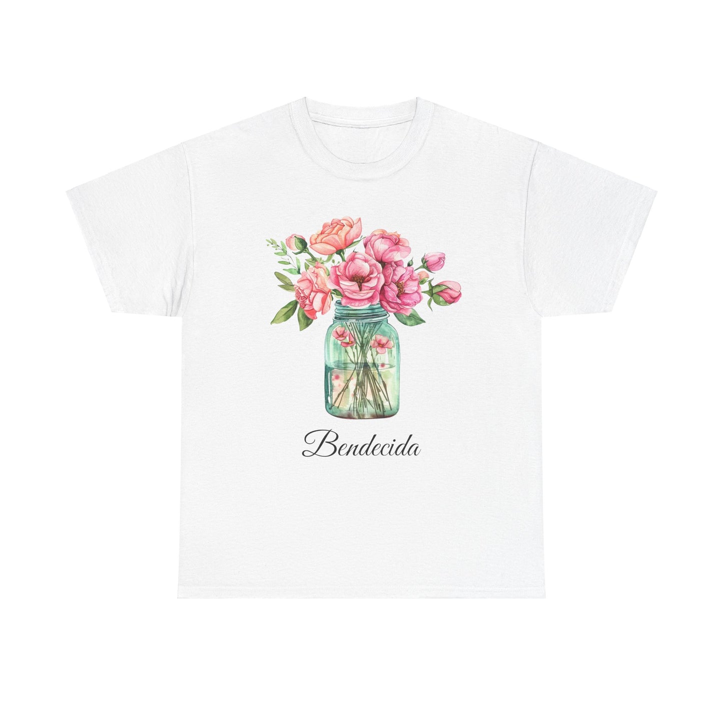 Bendecida-Flower In Jar-Unisex Heavy Cotton Tee