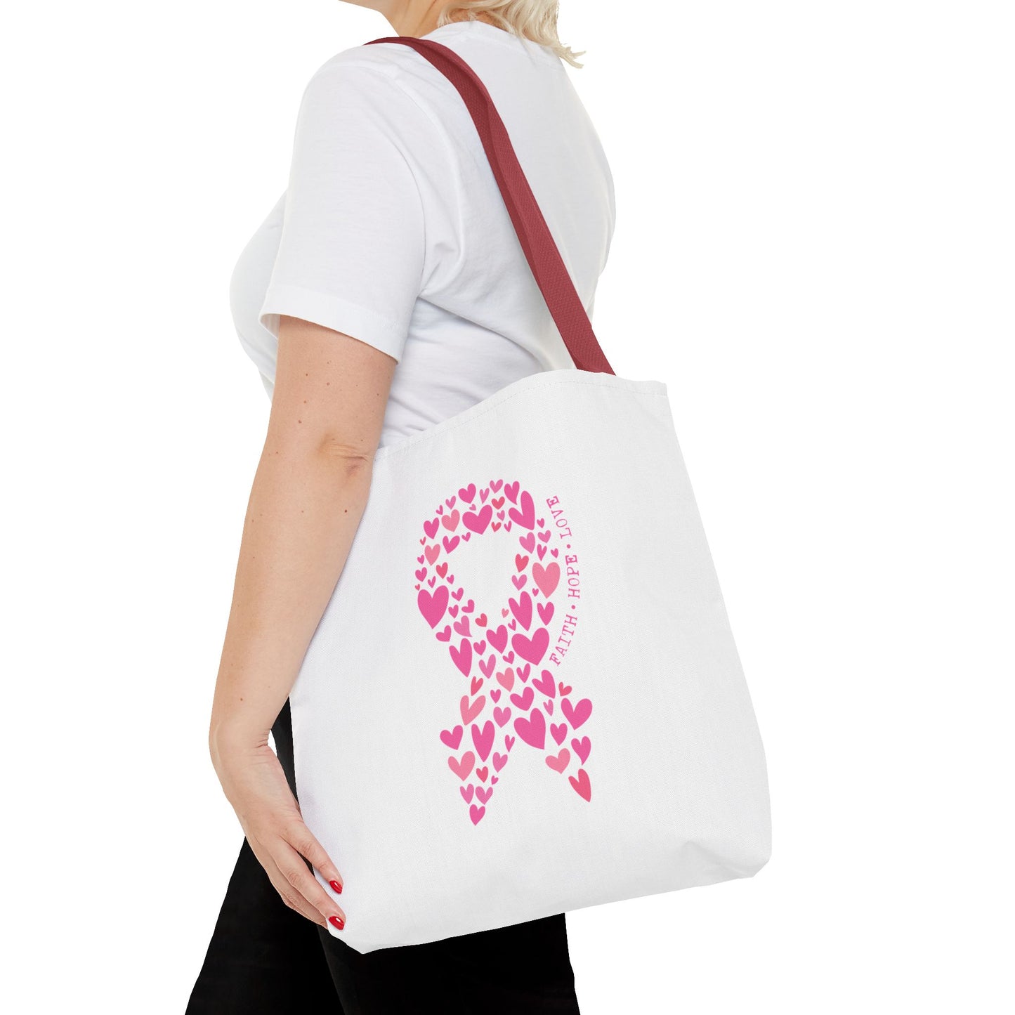 Faith*Hope*Love- Pink Ribbon-Tote Bag (AOP)