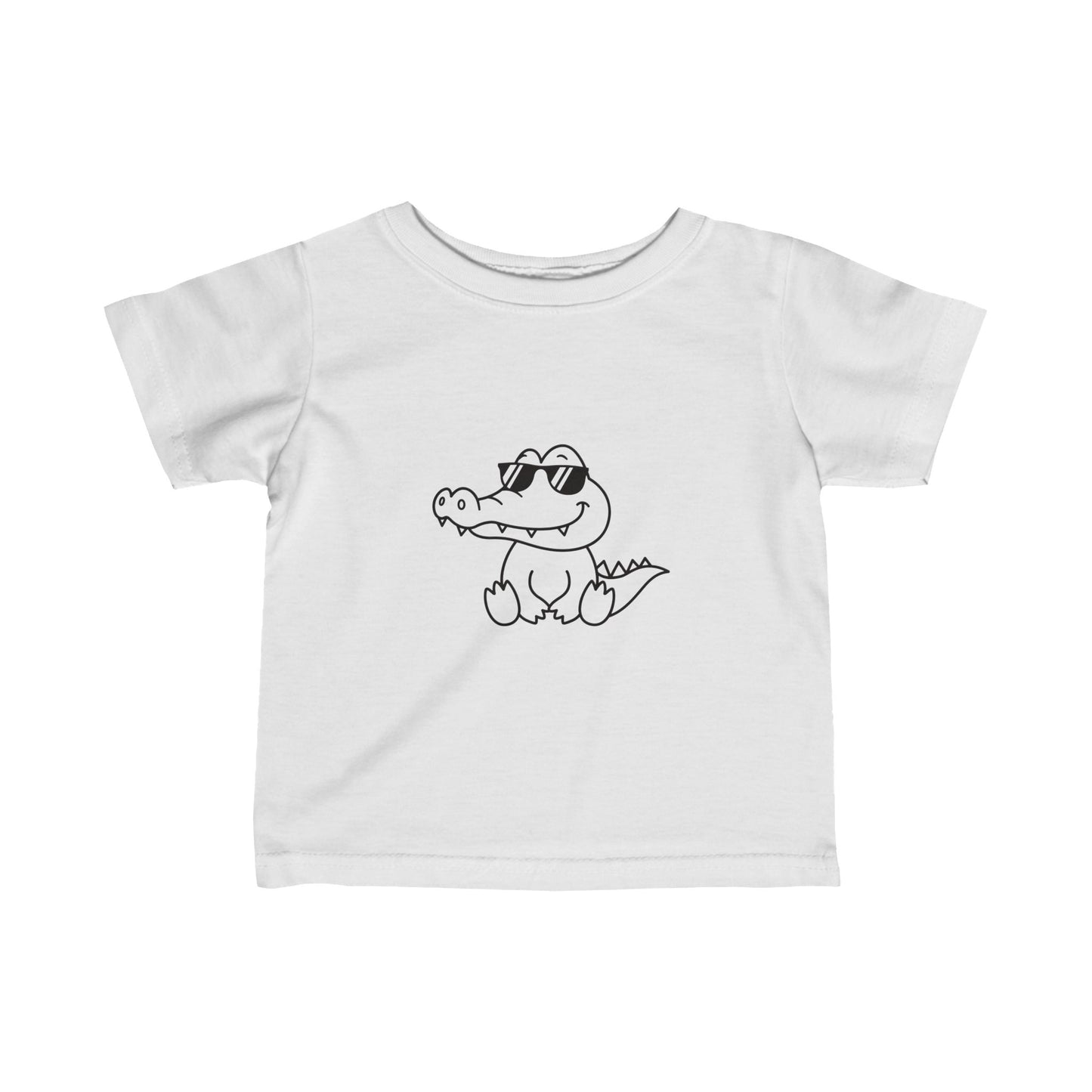 Alligator With Glasses- Infant Fine Jersey Tee (6M-24M)