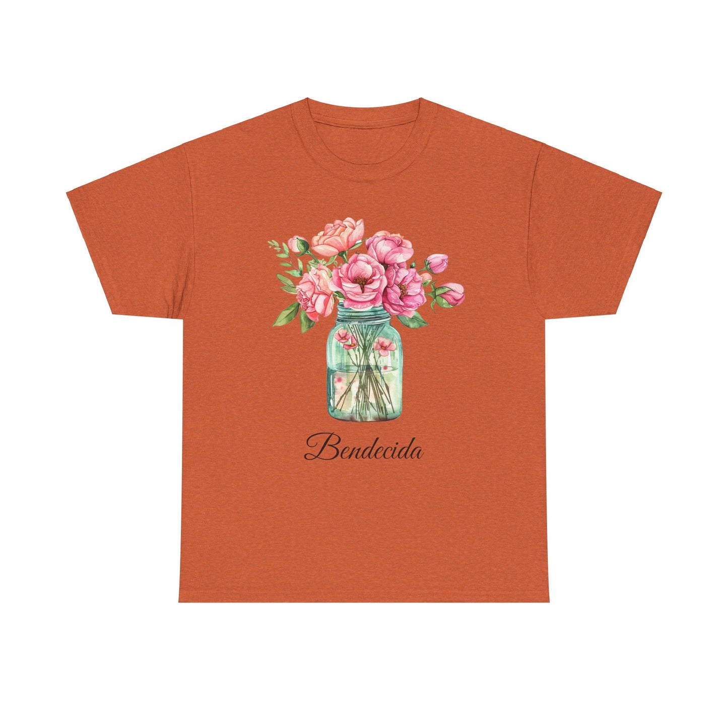 Bendecida-Flower In Jar-Unisex Heavy Cotton Tee