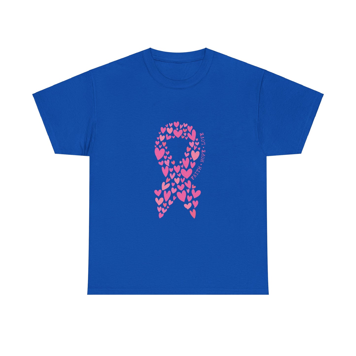 Faith*Hope*Love-Pink Ribbon Unisex Heavy Cotton Tee