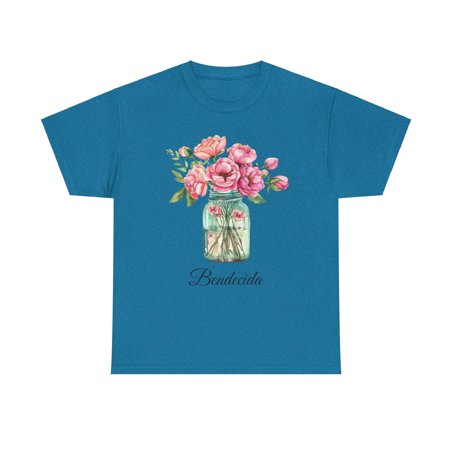 Bendecida-Flower In Jar-Unisex Heavy Cotton Tee