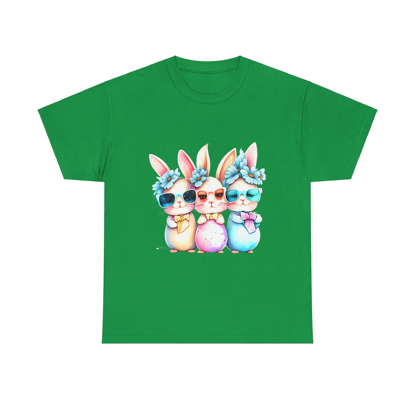 Cute Bunnies With Glasses-Unisex Heavy Cotton Tee