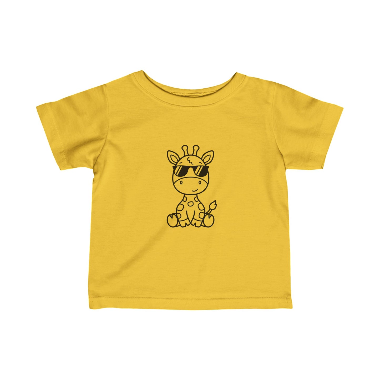 Giraffe With Glasses- Infant Fine Jersey Tee (6M-24M)