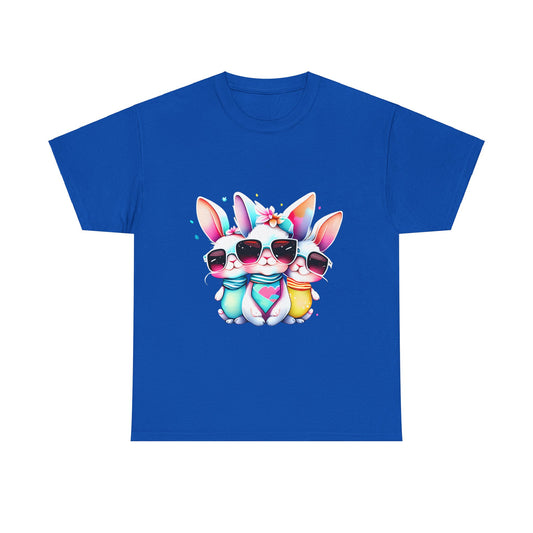 3 Cute Bunnies-Unisex Heavy Cotton Tee