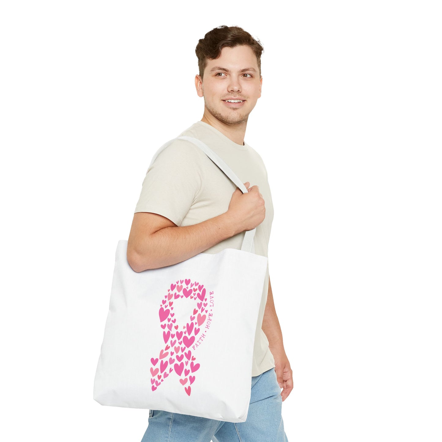 Faith*Hope*Love- Pink Ribbon-Tote Bag (AOP)