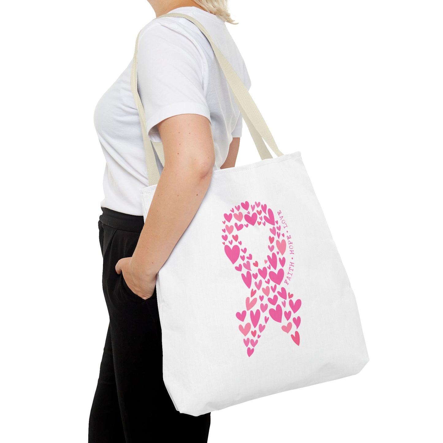 Faith*Hope*Love- Pink Ribbon-Tote Bag (AOP)