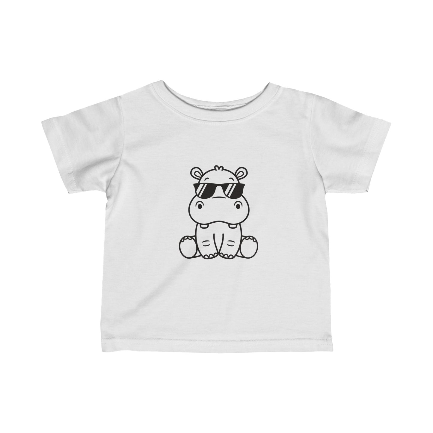 Hippo With Glasses- Infant Fine Jersey Tee (6M-24M)