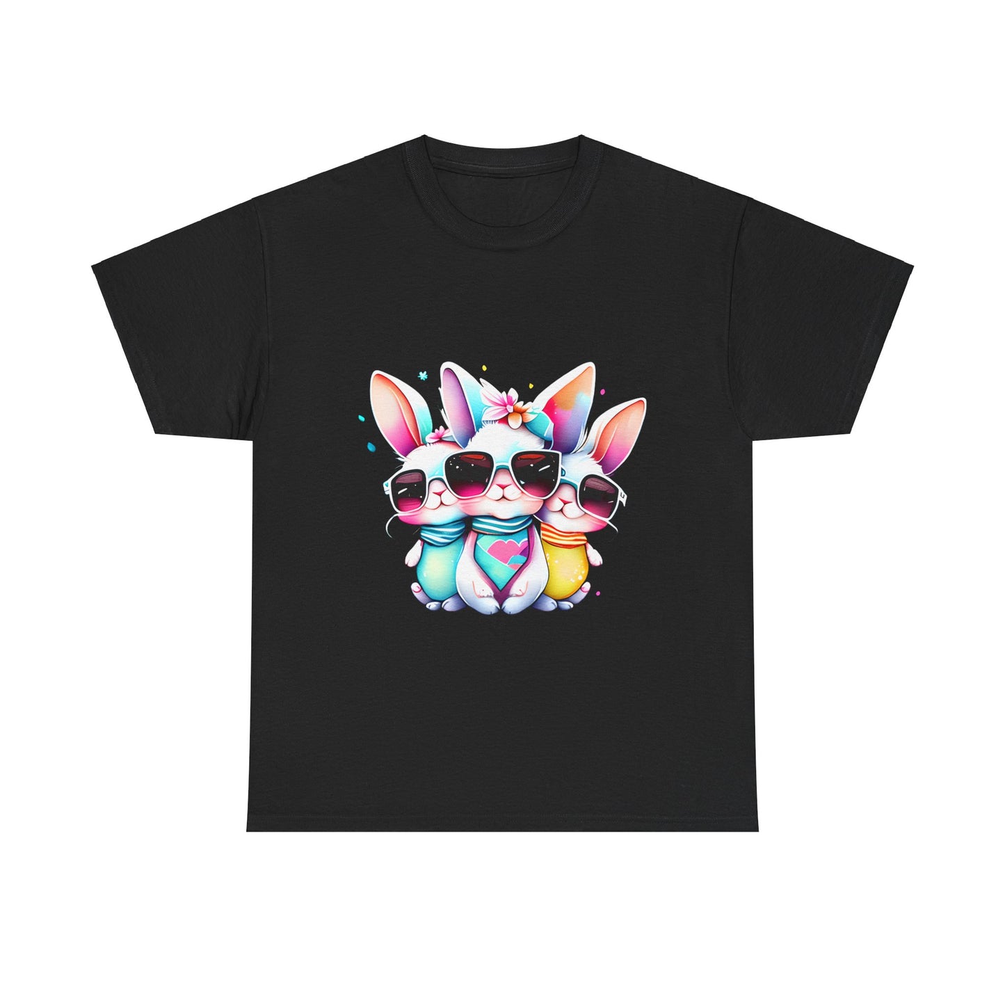 3 Cute Bunnies-Unisex Heavy Cotton Tee