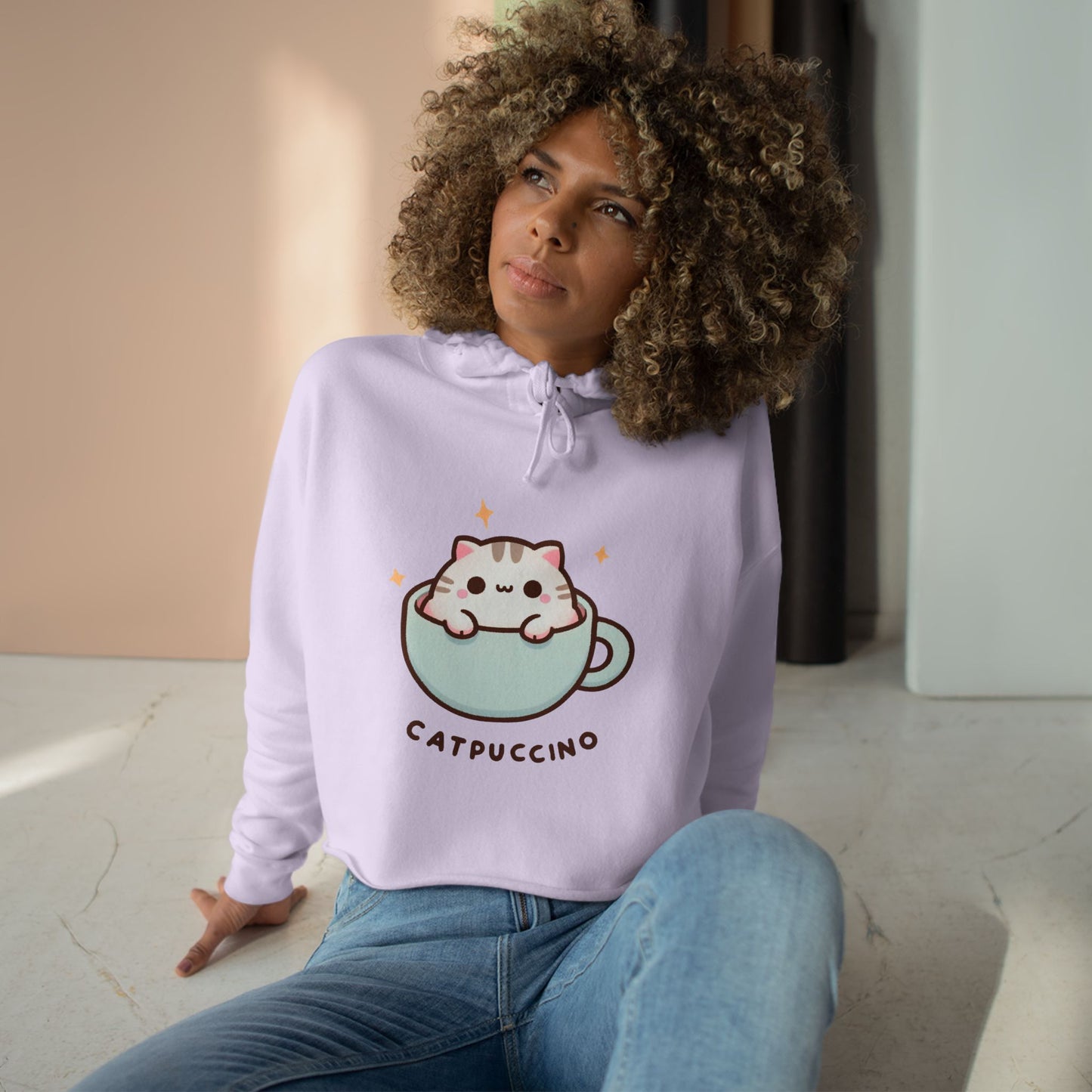 Catpuccino-Crop Hoodie