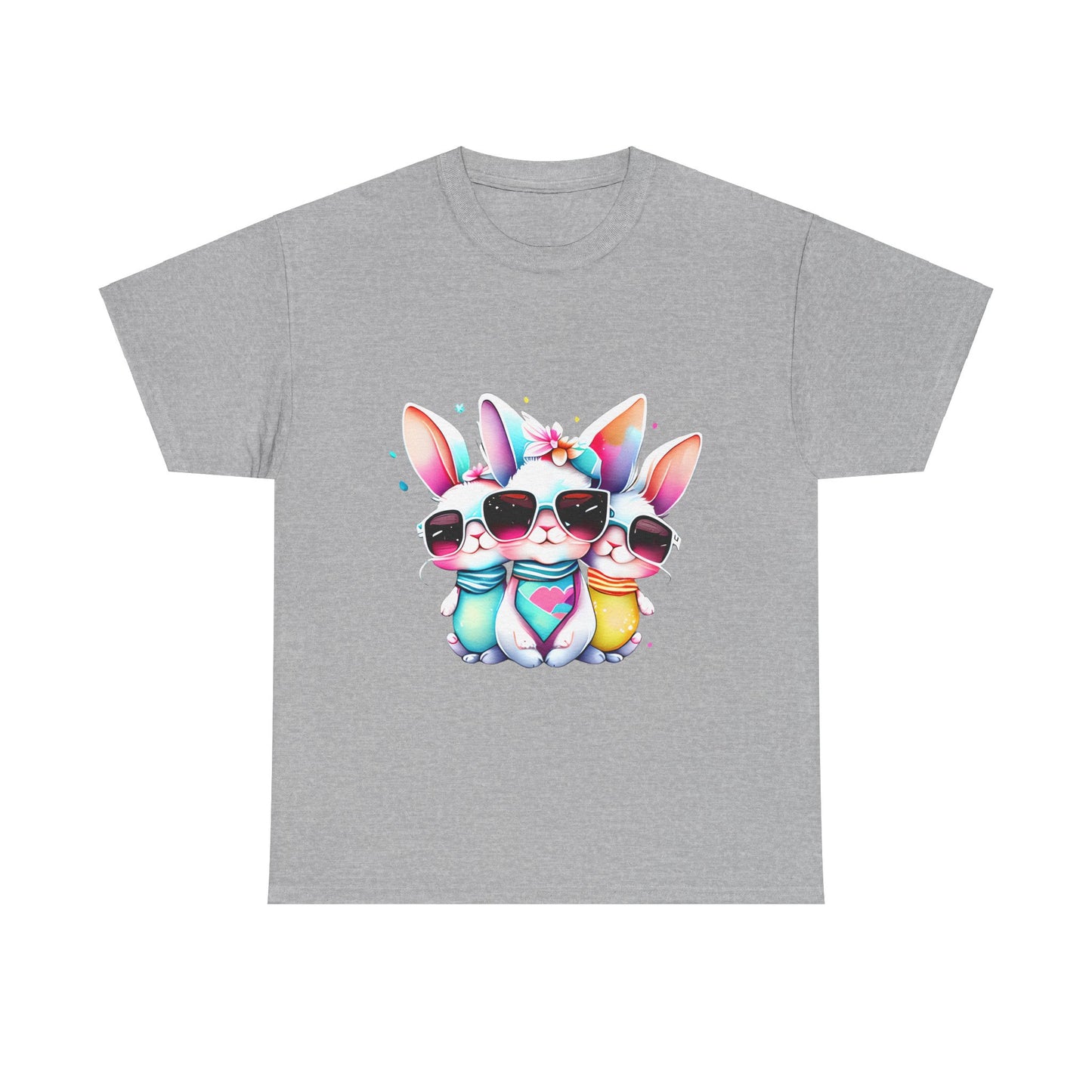 3 Cute Bunnies-Unisex Heavy Cotton Tee