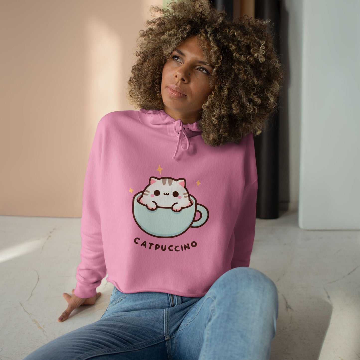 Catpuccino-Crop Hoodie