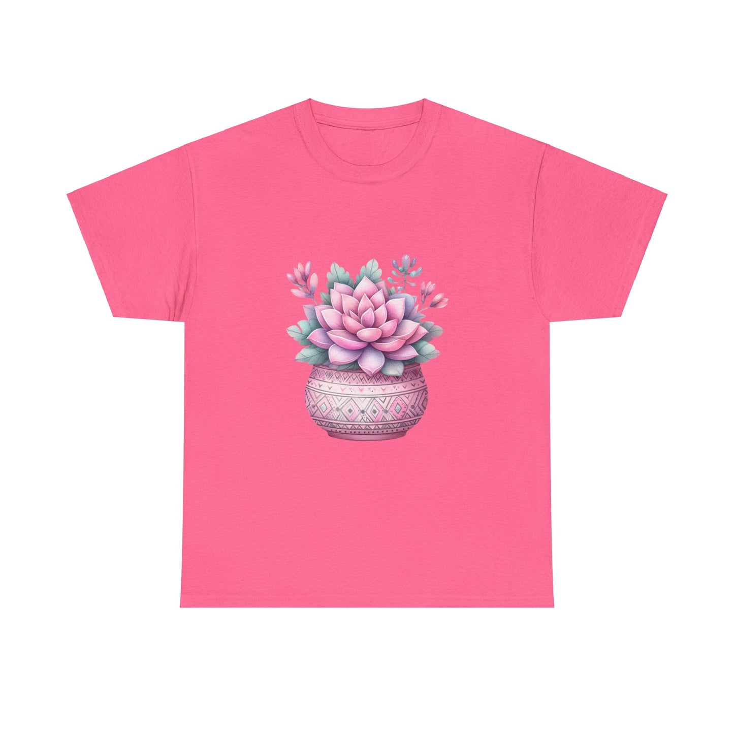 Pink Suculent-Unisex Heavy Cotton Tee