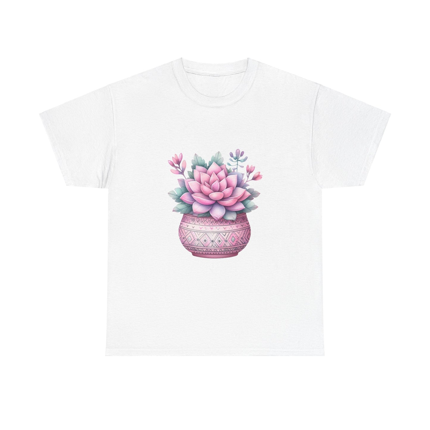 Pink Suculent-Unisex Heavy Cotton Tee