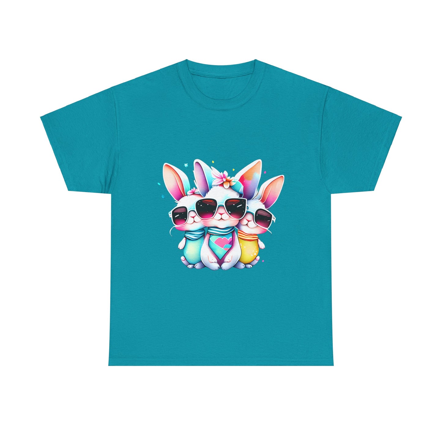 3 Cute Bunnies-Unisex Heavy Cotton Tee