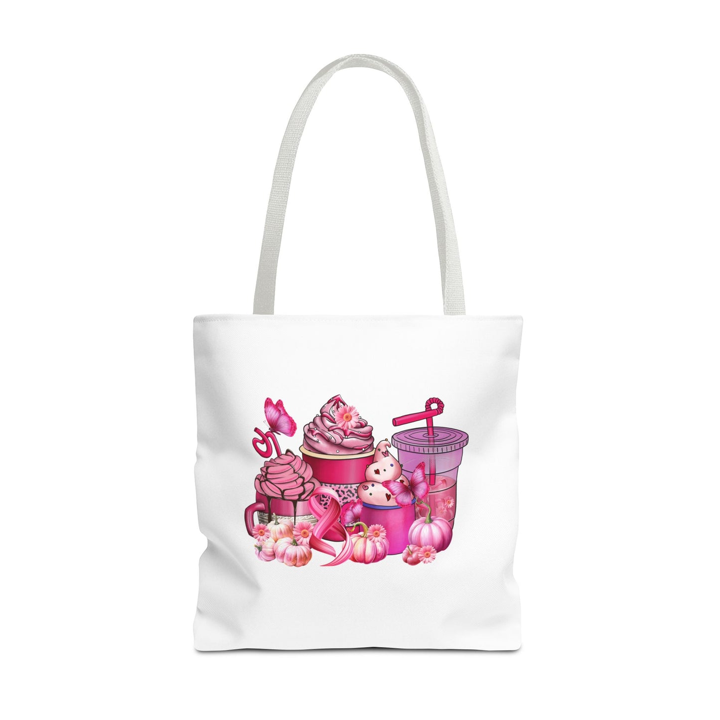 Breast Cancer Coffee Cup Tote Bag (AOP)