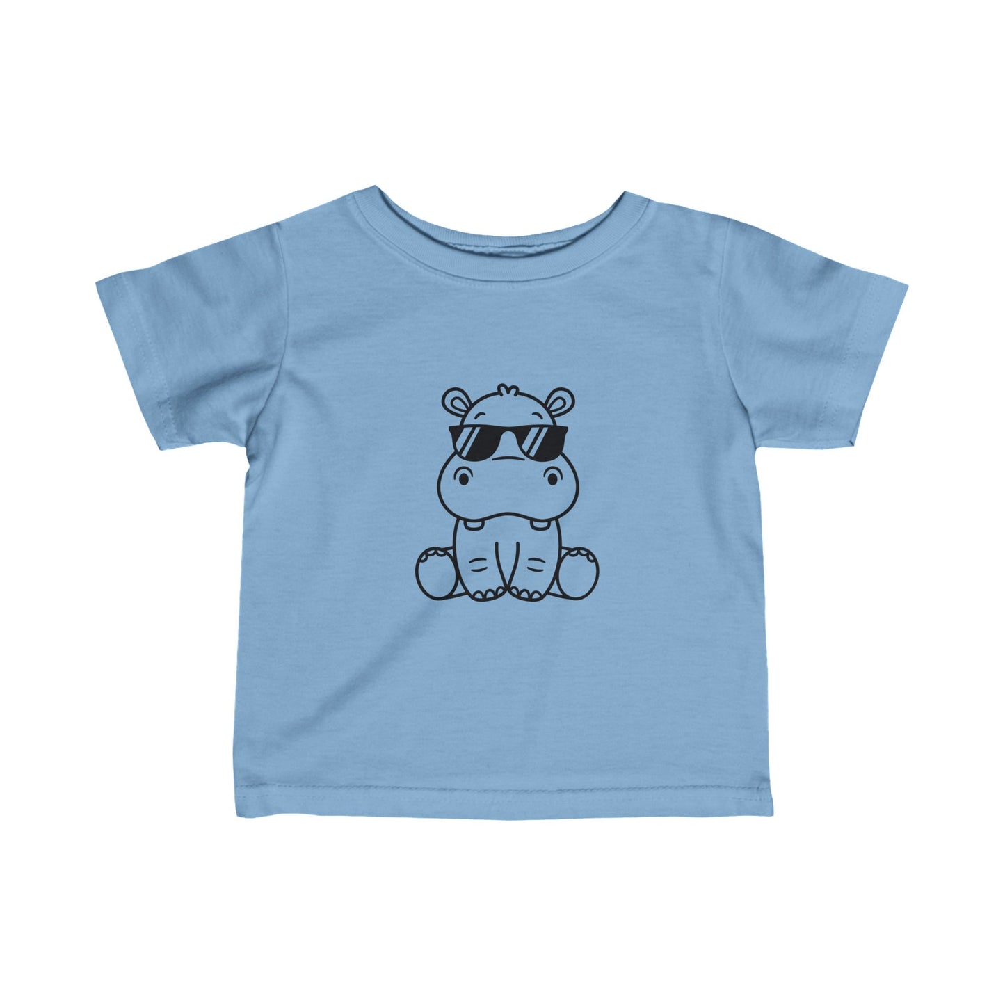 Hippo With Glasses- Infant Fine Jersey Tee (6M-24M)