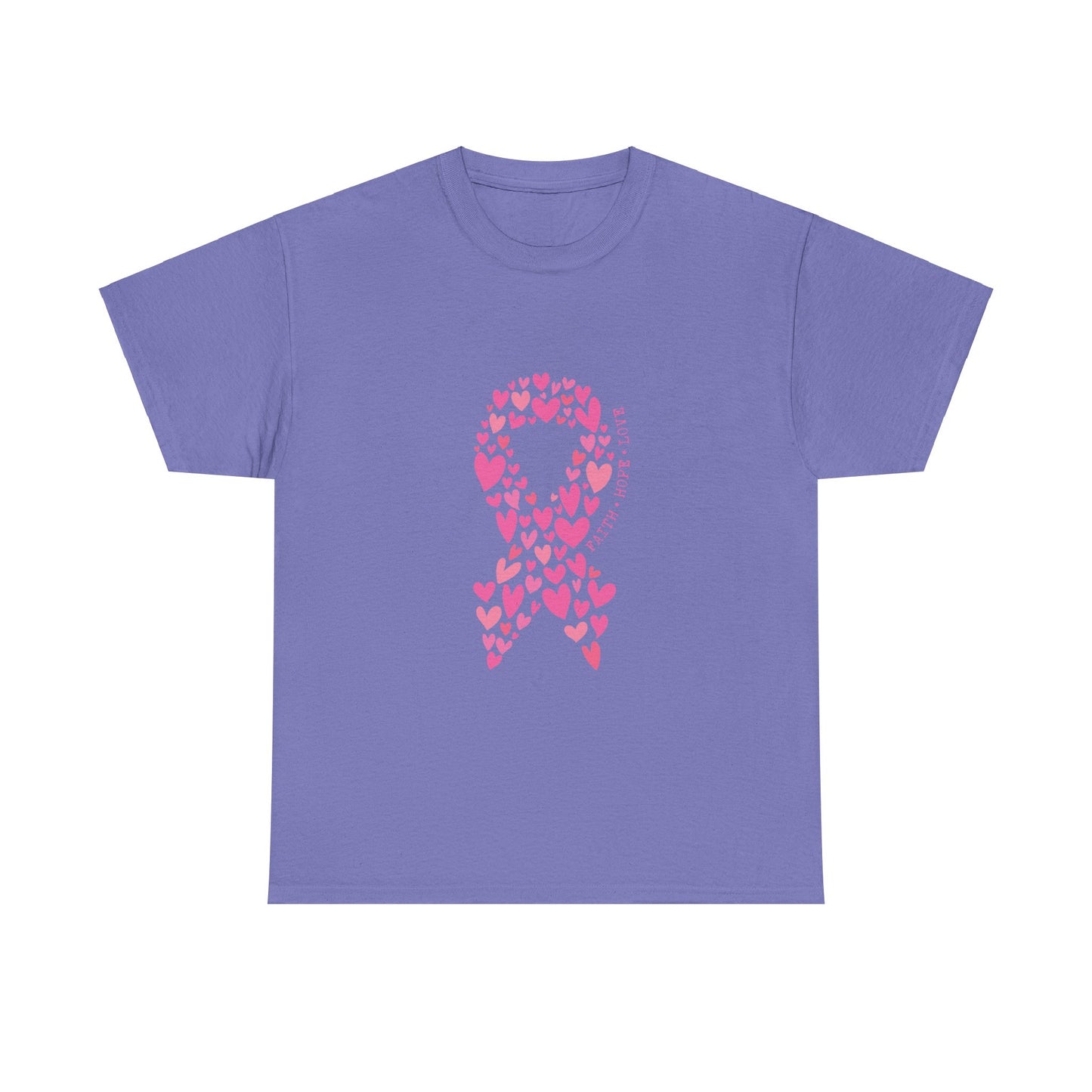 Faith*Hope*Love-Pink Ribbon Unisex Heavy Cotton Tee