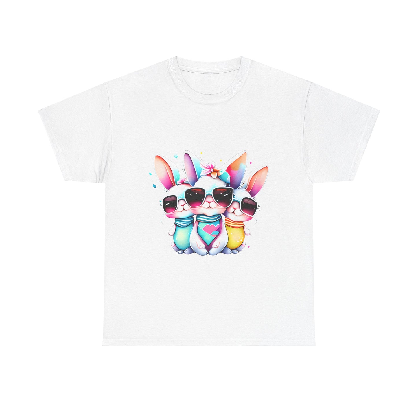 3 Cute Bunnies-Unisex Heavy Cotton Tee