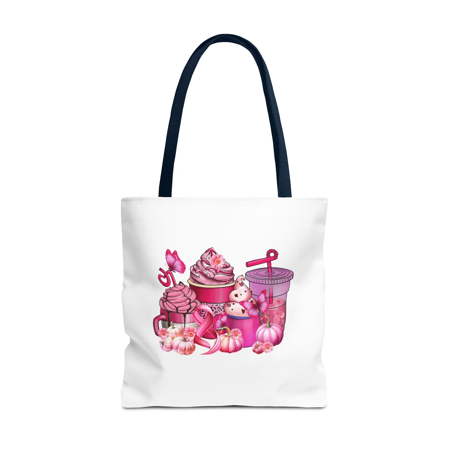 Breast Cancer Coffee Cup Tote Bag (AOP)