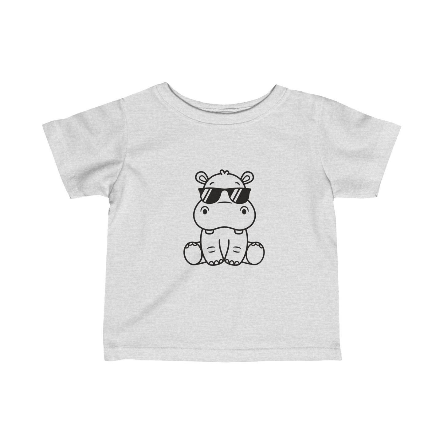 Hippo With Glasses- Infant Fine Jersey Tee (6M-24M)