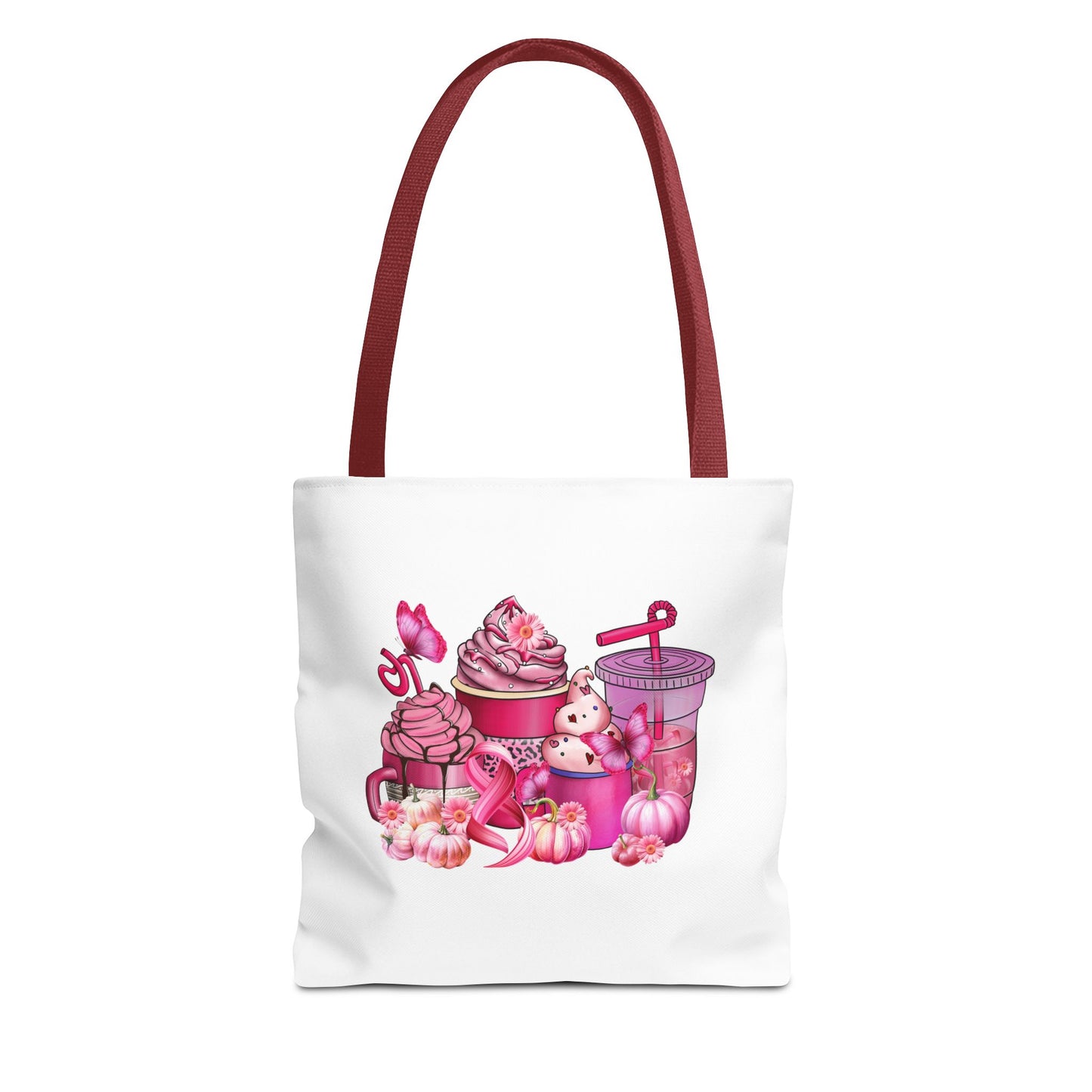 Breast Cancer Coffee Cup Tote Bag (AOP)