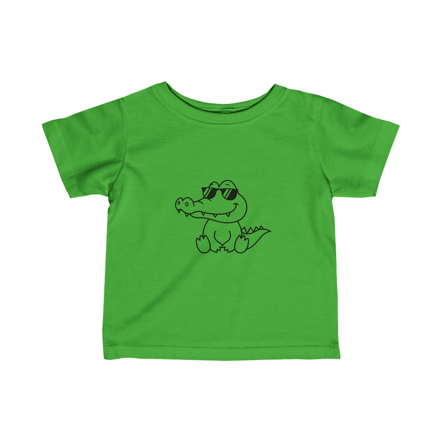 Alligator With Glasses- Infant Fine Jersey Tee (6M-24M)