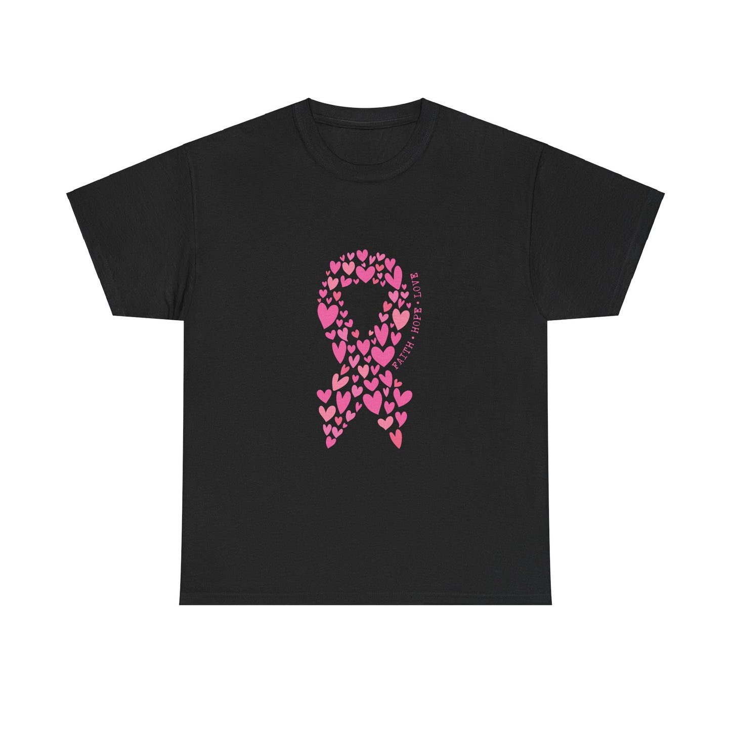 Faith*Hope*Love-Pink Ribbon Unisex Heavy Cotton Tee