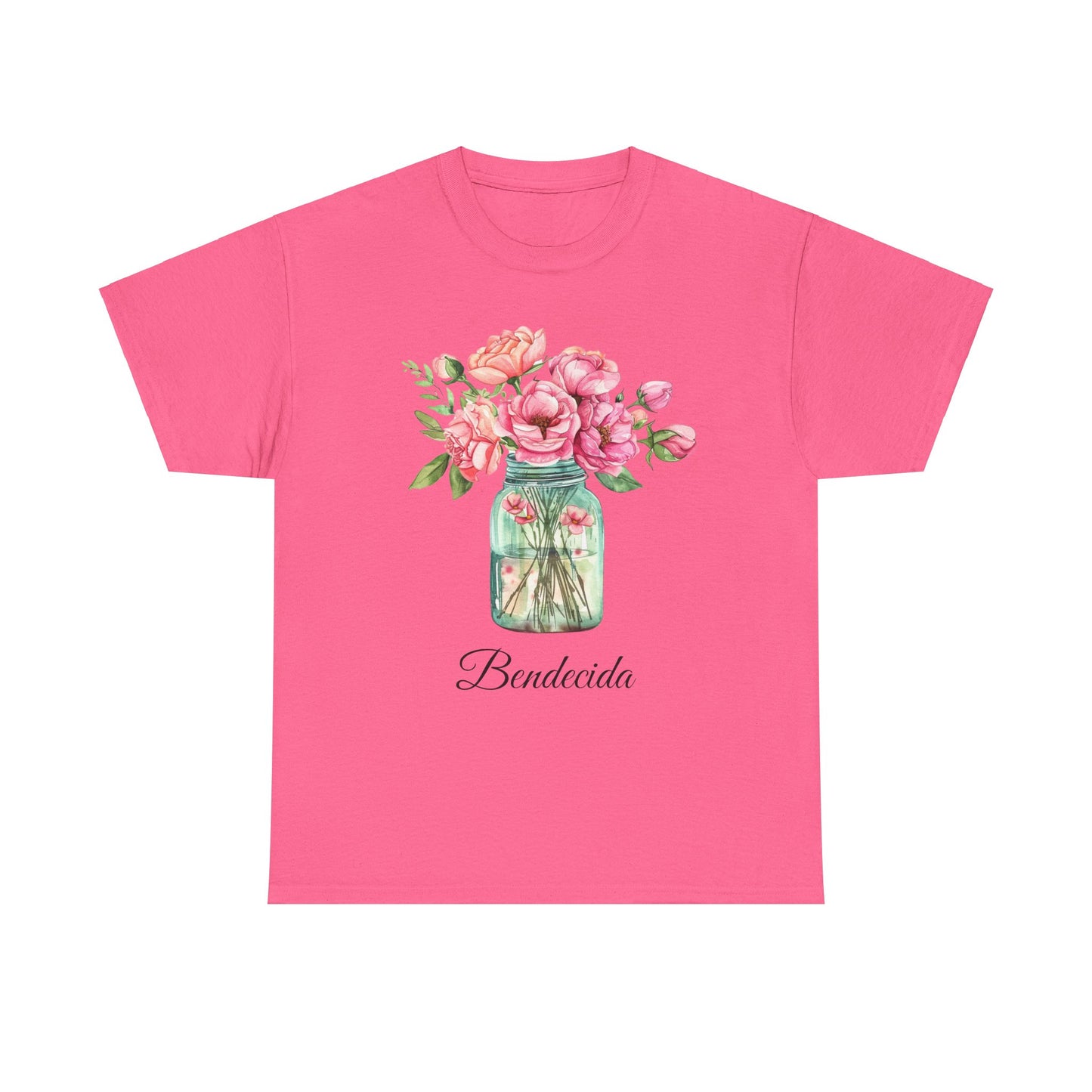 Bendecida-Flower In Jar-Unisex Heavy Cotton Tee