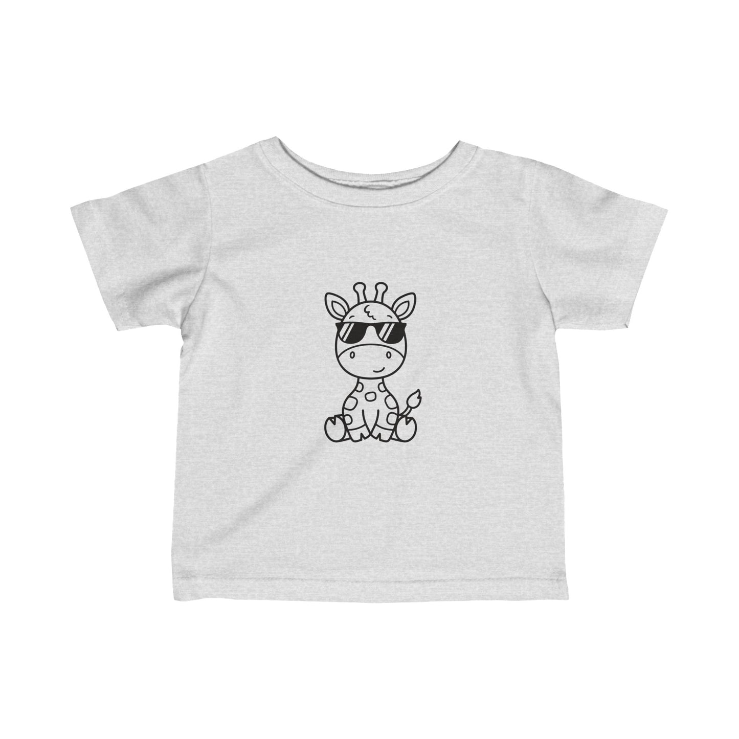 Giraffe With Glasses- Infant Fine Jersey Tee (6M-24M)