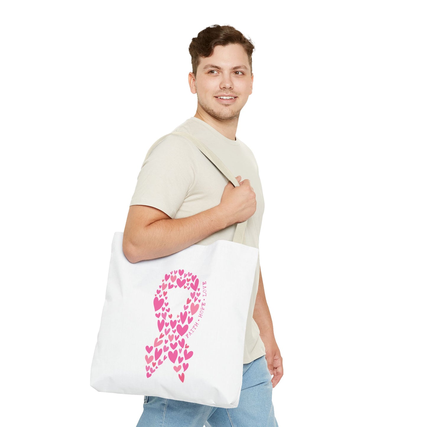 Faith*Hope*Love- Pink Ribbon-Tote Bag (AOP)